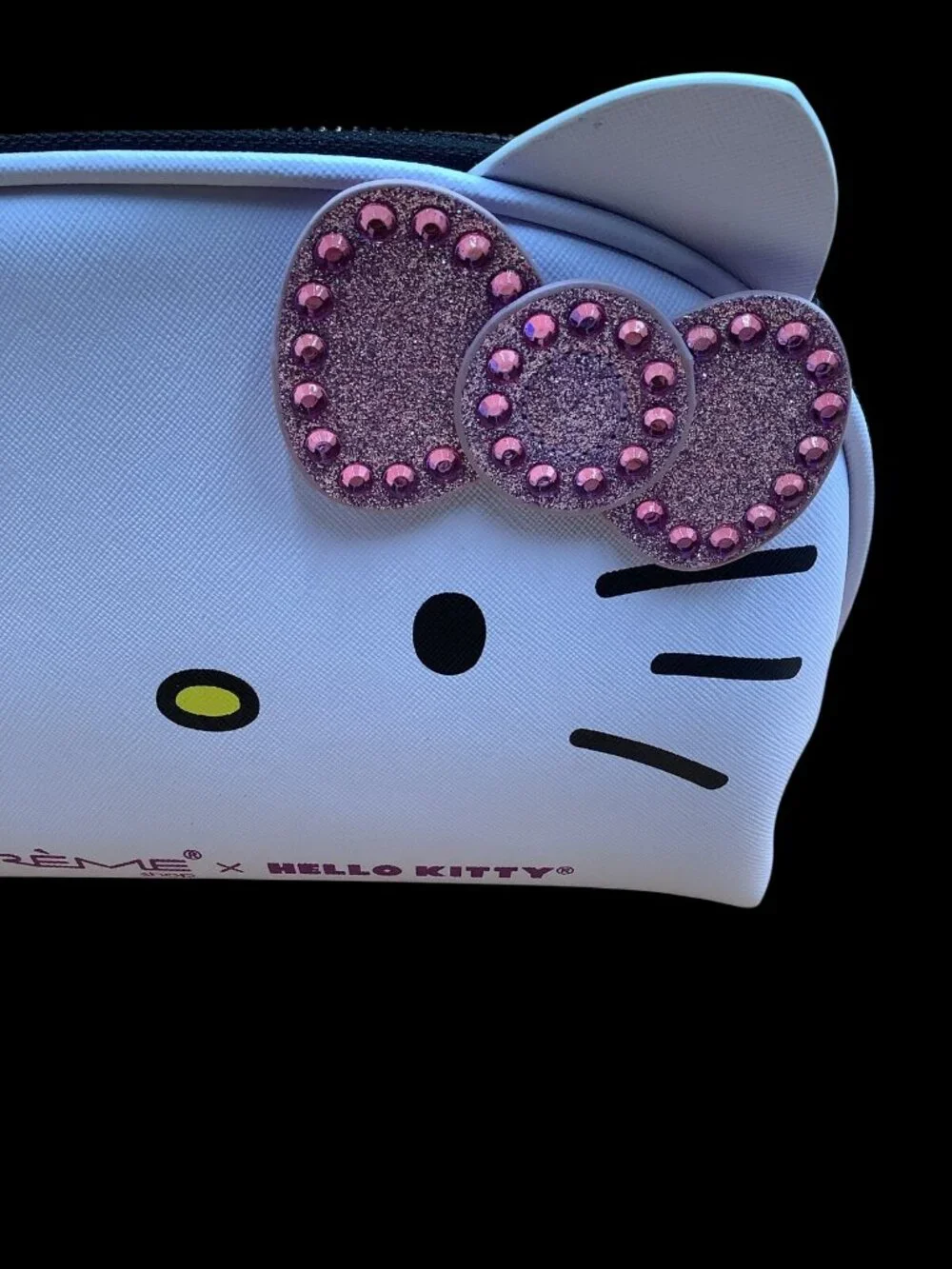 Hello Kitty The Crème Shop X Bling Pink Bow Sanrio Makeup Travel Bag Beauty